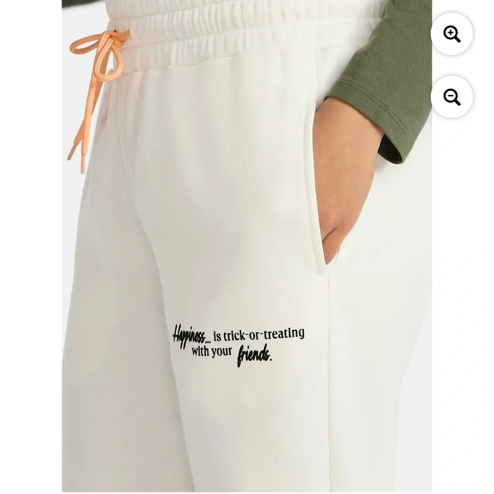 Peanuts Women’s Winter White Graphic Jogger Pants XXL NWT